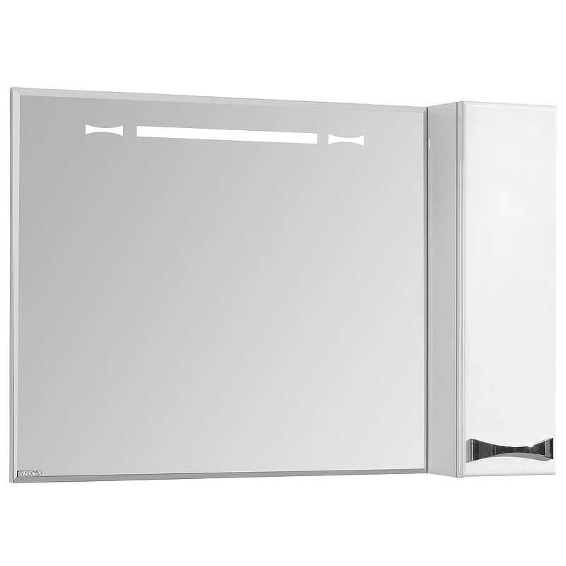 Зеркало со шкафом Aquaton Диор 100 R 1A167902DR01R с подсветкой Белое МДФ / ЛДСП, стекло