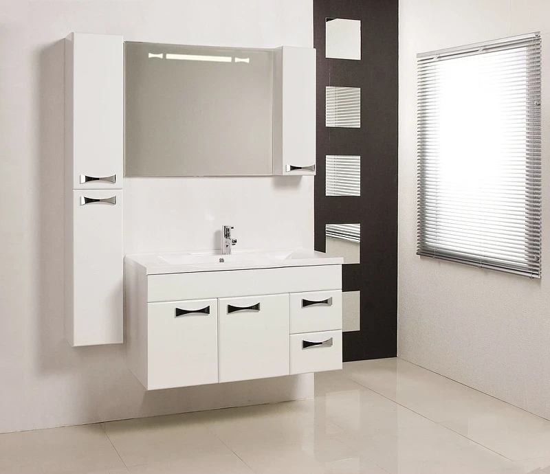 Зеркало со шкафом Aquaton Диор 100 R 1A167902DR01R с подсветкой Белое МДФ / ЛДСП, стекло