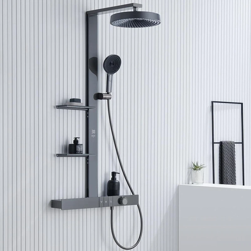Душевая система Black&White Gravity GH-9005-GM 9005GM с термостатом цвет Gun Metal