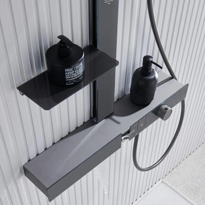 Душевая система Black&White Gravity GH-9005-GM 9005GM с термостатом цвет Gun Metal