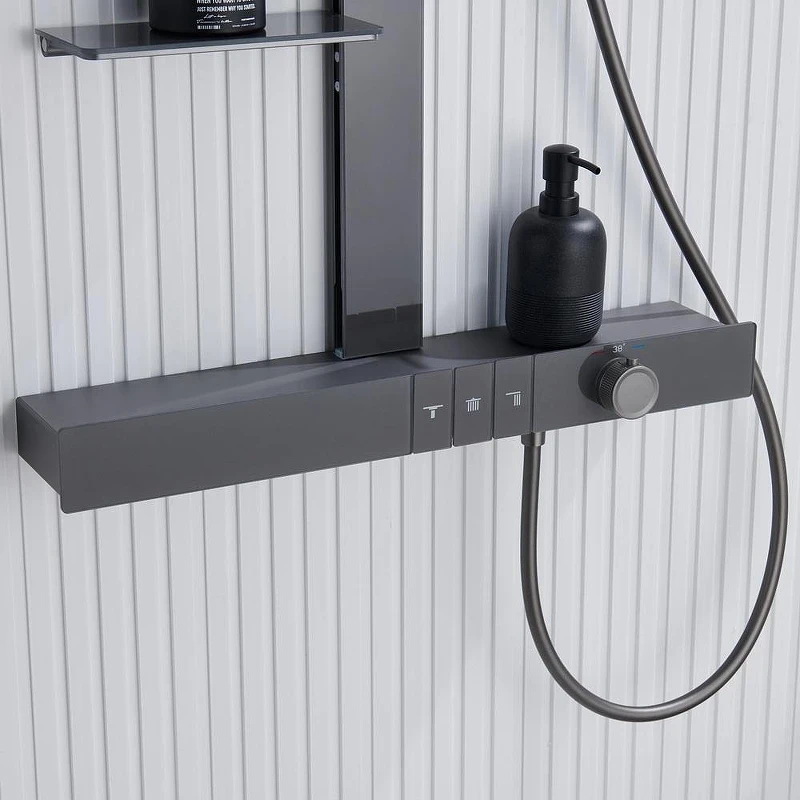 Душевая система Black&White Gravity GH-9005-GM 9005GM с термостатом цвет Gun Metal