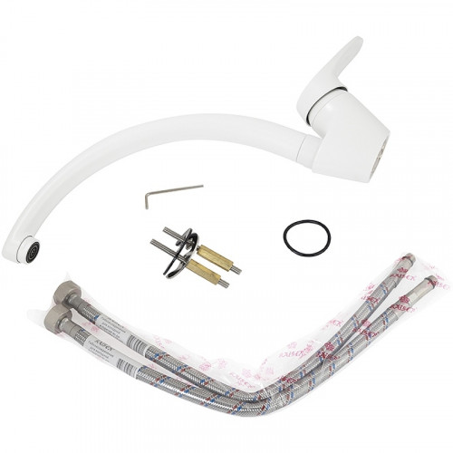 Смеситель для кухни Kaiser County 55244-4 Белый глянцевый латунь