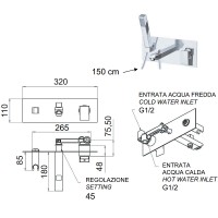 Смеситель для ванны Remer Q-Design QD04 Хром латунь встраиваемый