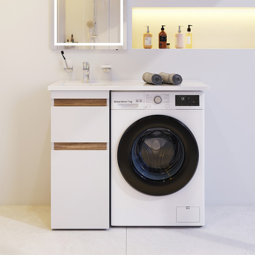 Тумба под раковину AM.PM X-Joy 40 M85AFSX0402WG Белый глянец Светлое дерево МДФ / ЛДСП