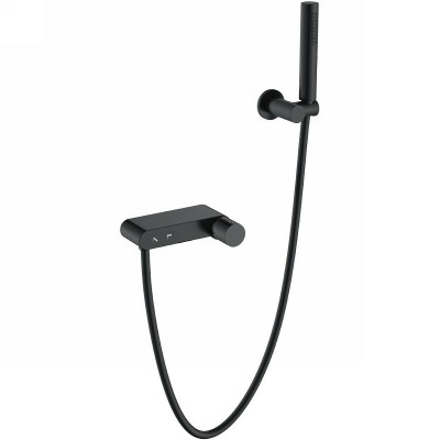 Смеситель для ванны Boheme Stick 123-BB Черный матовый латунь на стену