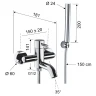 Смеситель для ванны Remer X-Style X02BO Белый матовый латунь на стену