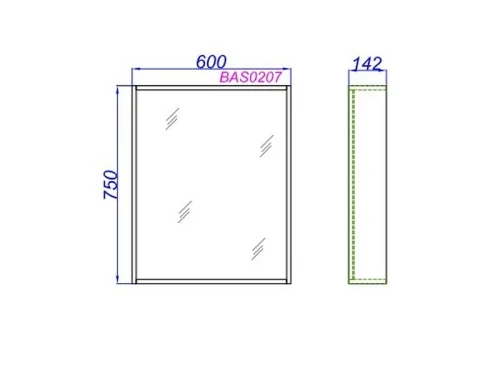 Зеркало Aqwella Basic 60 BAS0207DZ Дуб золотой МДФ / ЛДСП, стекло