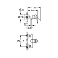 Смеситель для душа Grohe BauEdge 23636000
