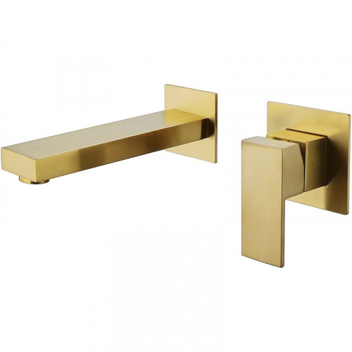 Смеситель для раковины Abber Daheim AF8212G Золото матовое латунь встраиваемый