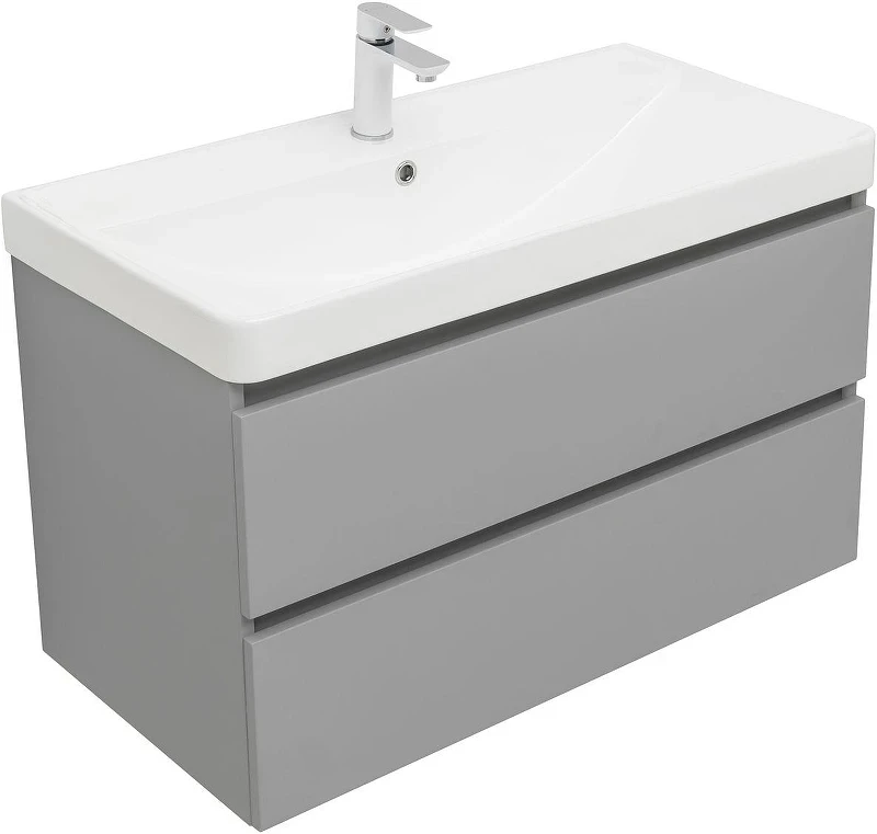 Тумба с раковиной Aquanet Вега 2.0 90 344748 подвесная цвет Мисти грин