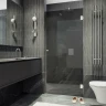 Душевая дверь Maybah Glass MGD-529-4 905x1950 на петлях Хром глянцевый стекло графитовое