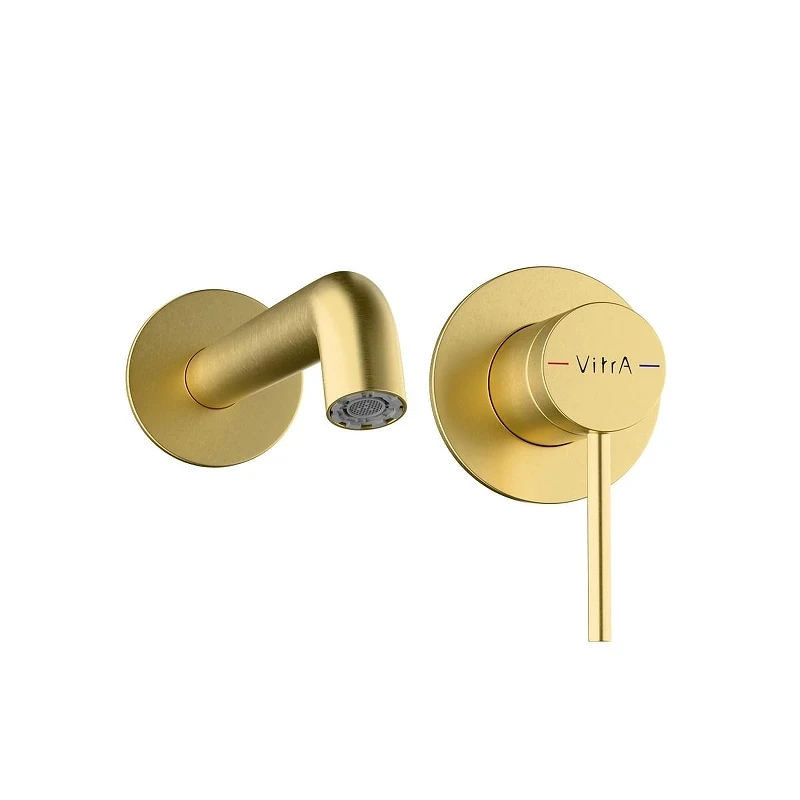 Смеситель для раковины Vitra Minimax Round A4354925EXP цвет Брашированное золото