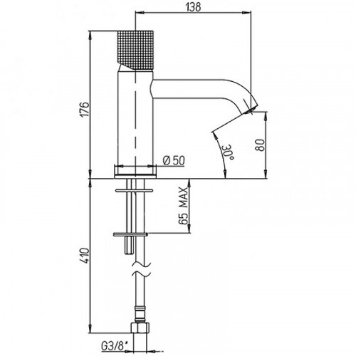 Смеситель для раковины Paini Cox Grip 7GPZ205O Черный матовый