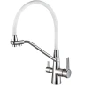 Смеситель для кухни ZorG Steel Hammer SH 903-8 CR Хром Белый латунь