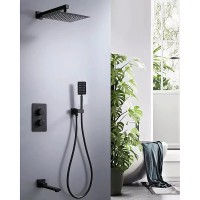 Душевая система ALMAes Weber TVZ-0808 Черная матовая латунь встраиваемый