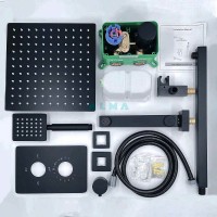 Душевая система ALMAes Weber TVZ-0808 Черная матовая латунь встраиваемый