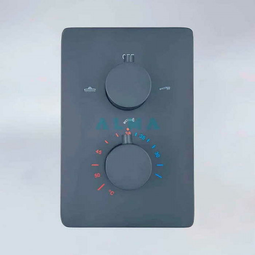 Душевая система ALMAes Weber TVZ-0808 Черная матовая латунь встраиваемый
