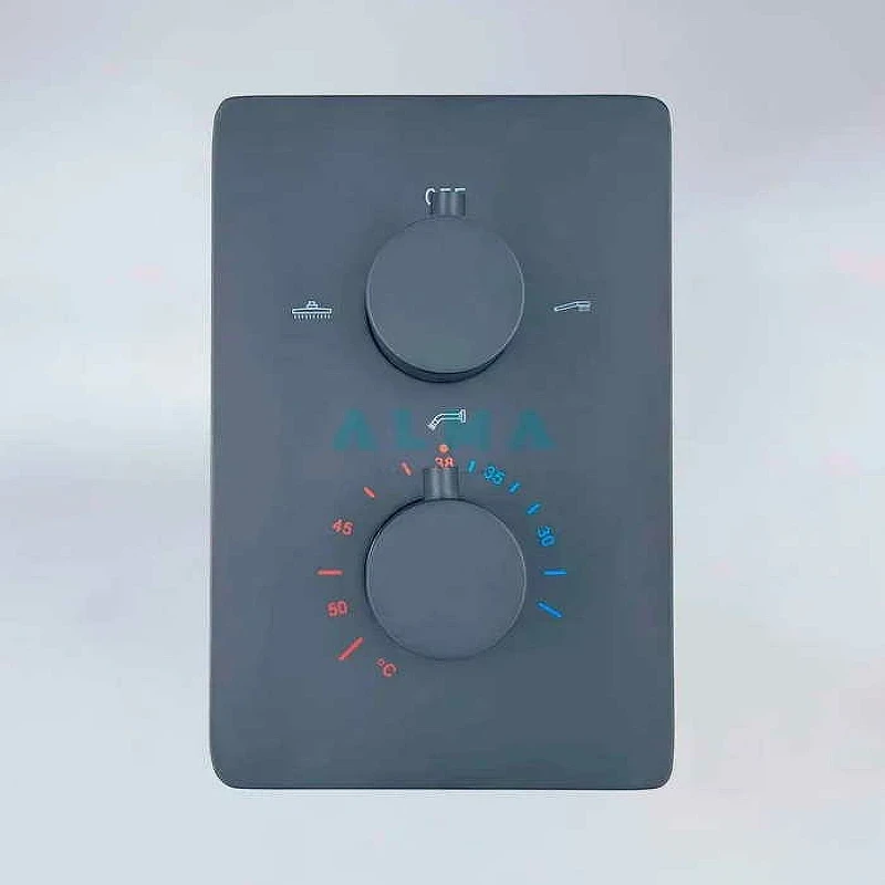 Душевая система ALMAes Weber TVZ-0808 Черная матовая латунь встраиваемый