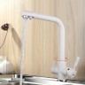 Смеситель для кухни Frap H52 F4352-8 Белый латунь на столешницу