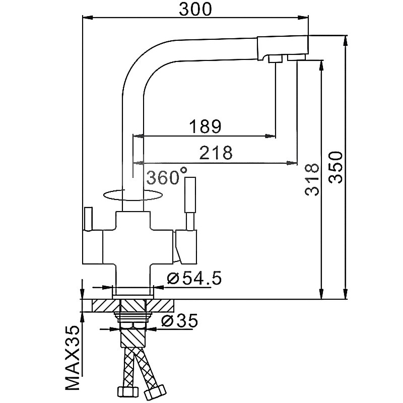 Смеситель для кухни Frap H52 F4352-8 Белый латунь на столешницу