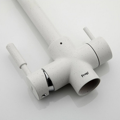 Смеситель для кухни Frap H52 F4352-8 Белый латунь на столешницу