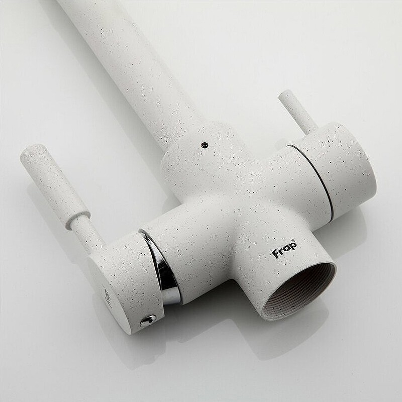 Смеситель для кухни Frap H52 F4352-8 Белый латунь на столешницу