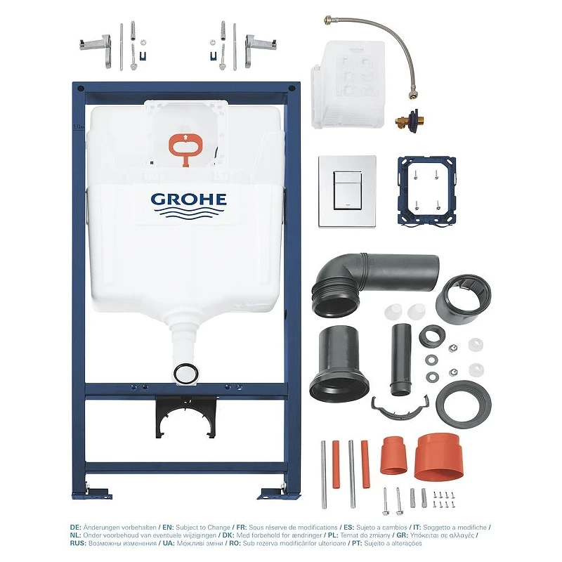 Комплект унитаза с инсталляцией Grohe Rapid SL 39200002 цвет Белый с сиденьем Микролифт и клавишей смыва цвет Хром