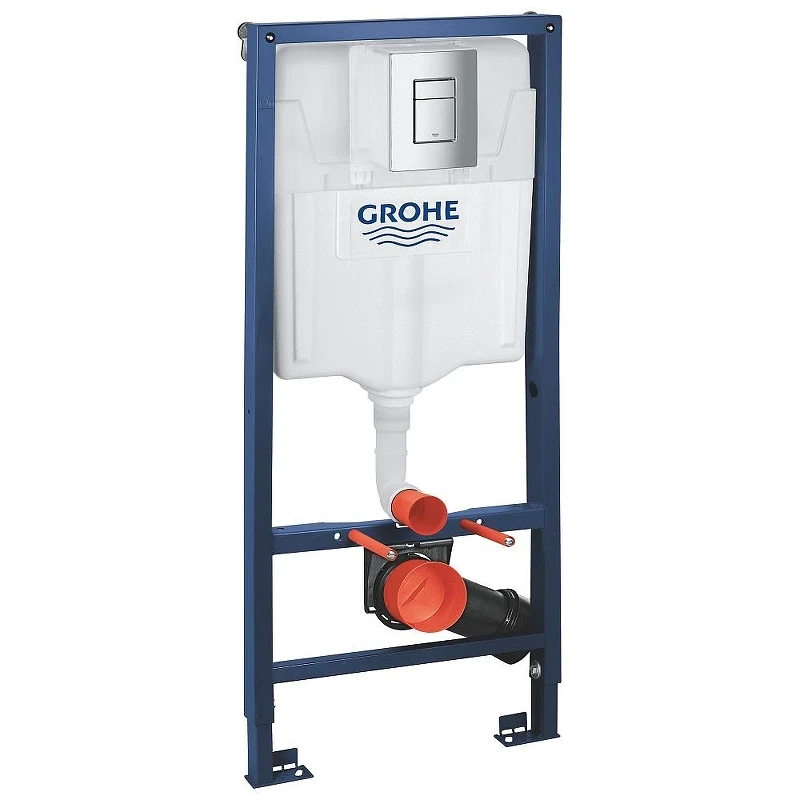 Комплект унитаза с инсталляцией Grohe Rapid SL 39200002 цвет Белый с сиденьем Микролифт и клавишей смыва цвет Хром