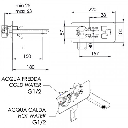 Смеситель для раковины Remer Infinity I15NO Черный матовый