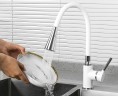 Смеситель для кухни Frap H44-8 F4044-8 Белый Хром латунь