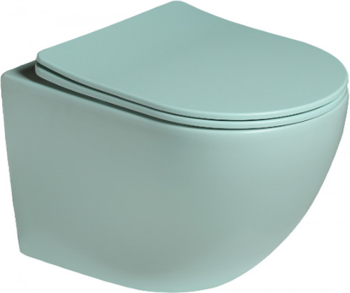 Комплект унитаза с инсталляцией SantiLine SL-5103+SL-01/LG цвет Светло-зеленый матовый с сиденьем Микролифт и клавишей смыва цвет Светло-зеленый матовый