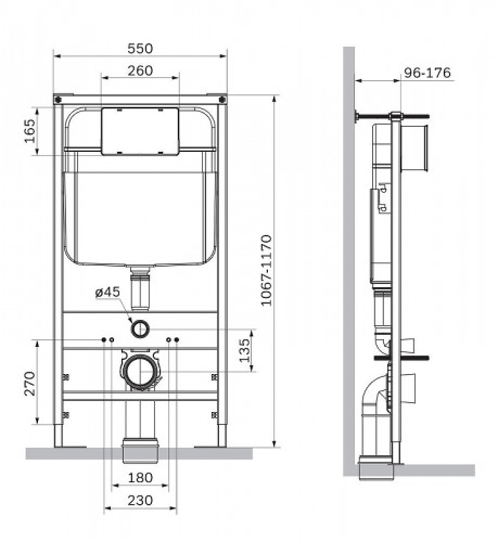 Комплект унитаза с инсталляцией SantiLine SL-5103+SL-01/LG цвет Светло-зеленый матовый с сиденьем Микролифт и клавишей смыва цвет Светло-зеленый матовый