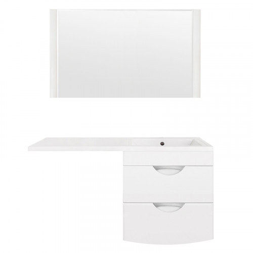 Тумба под раковину Style Line Жасмин 2 120 Люкс Plus подвесная Белый глянец МДФ / ЛДСП