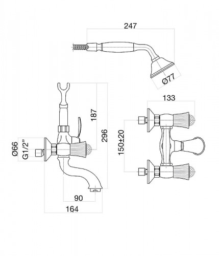 Смеситель для ванны Fiore Venere Sky 13CR0600 цвет Хром