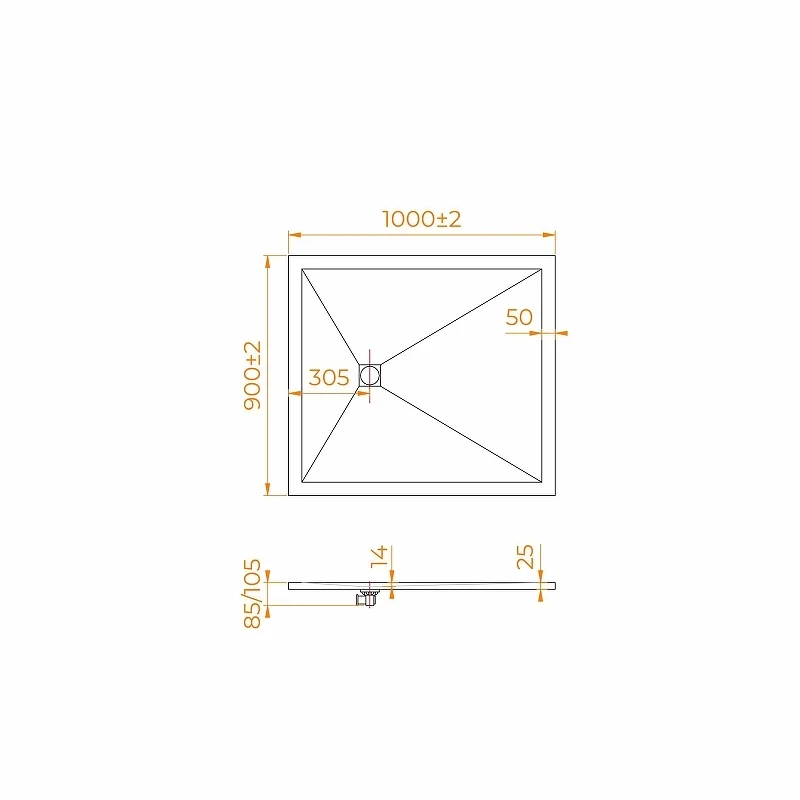 Душевой поддон из искусственного камня RGW Stone Tray (Стоун Трей) ST-W 100х90 16152910-001 цвет Белый