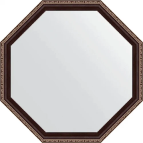 Зеркало Evoform Octagon 69х69 BY 3867 в багетной раме - Махагон с орнаментом 50 мм стекло