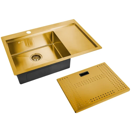 Кухонная мойка ZorG Master 78 ZM N-7852-L BRONZE с накладкой Бронза нержавеющая сталь встраиваемый