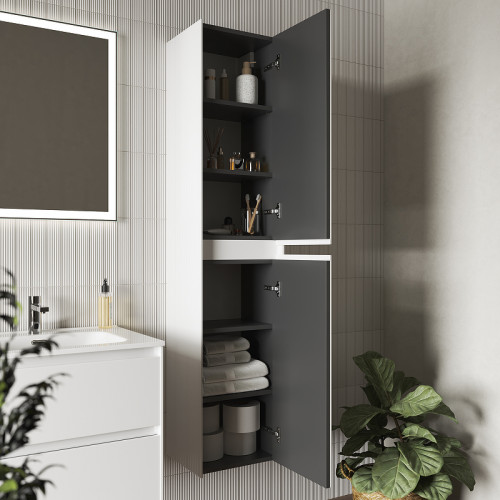 Шкаф пенал Sancos Cento 35 PCN35W подвесной Белый глянец МДФ / ЛДСП