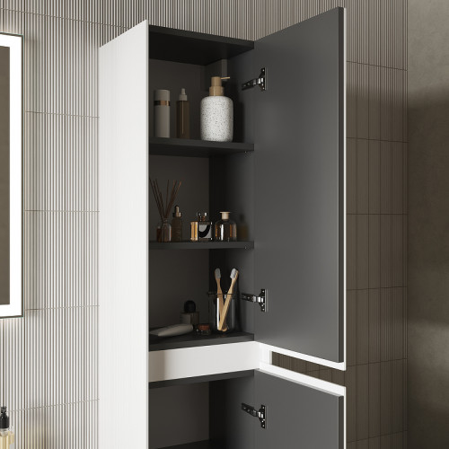 Шкаф пенал Sancos Cento 35 PCN35W подвесной Белый глянец МДФ / ЛДСП