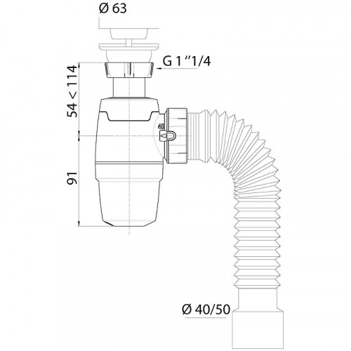 Сифон для раковины Wirquin Neo Air 30987079 Нержавеющая сталь