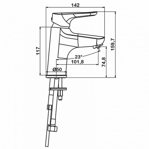 Смеситель для раковины Swedbe Venado Plus 1615 Хром латунь