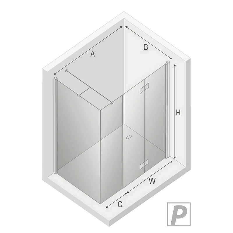 Душевой уголок New Trendy New Soleo Chrome 100x90 R K-0379 профиль Хром стекло прозрачное