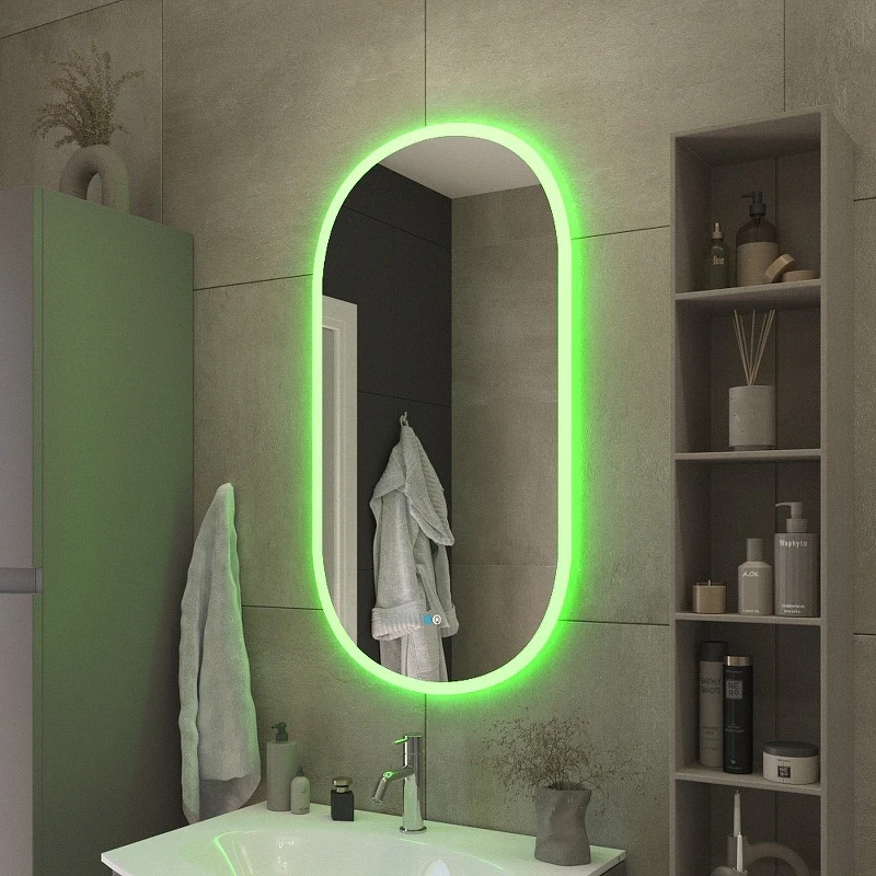 Зеркало Cezares Ellisse 55 CZR-SPC-ELS-550-1050-RGB-TCH с подсветкой с сенсорным выключателем и функцией памяти стекло