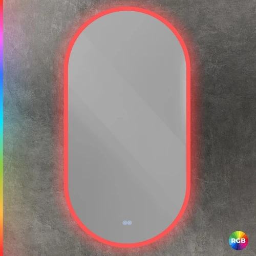 Зеркало Cezares Ellisse 55 CZR-SPC-ELS-550-1050-RGB-TCH с подсветкой с сенсорным выключателем и функцией памяти стекло