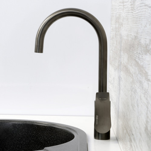 Смеситель для кухни WasserKRAFT Wiese 8407 Оружейная сталь латунь