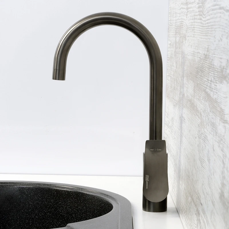 Смеситель для кухни WasserKRAFT Wiese 8407 Оружейная сталь латунь