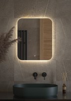 Зеркало Defesto Opti 50x60 DF 2803S с подсветкой 19W-4500К/Сенсорный выключатель/Нейтральный белый свет
