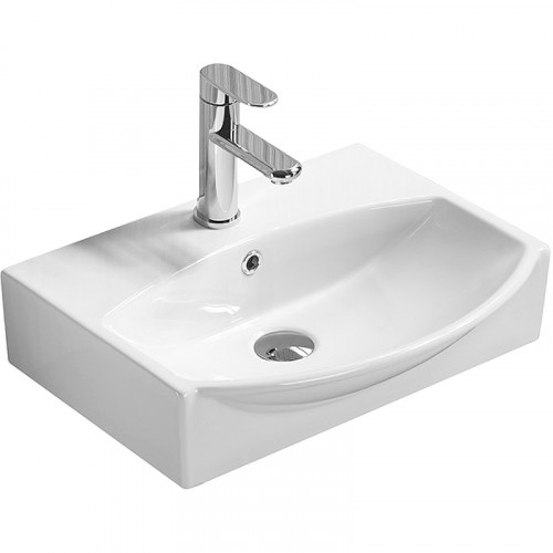 Раковина SantiLine 50 SL-2024 Белая фаянс подвесная, накладная, полувстраиваемая