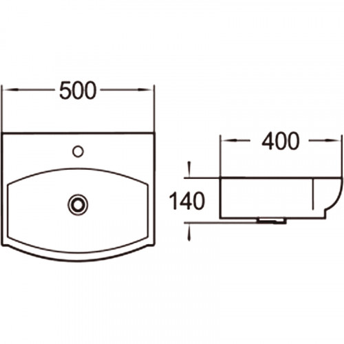 Раковина SantiLine 50 SL-2024 Белая фаянс подвесная, накладная, полувстраиваемая