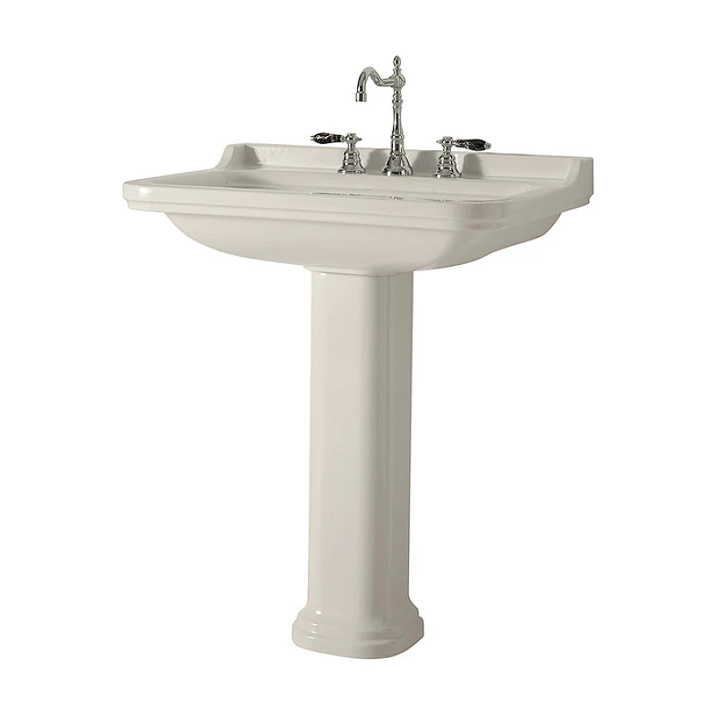Раковина Kerasan Waldorf 80 4141K1bi/cr*3 Белая фарфор подвесная, полувстраиваемая